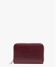 portefeuille femme zippe compact a motif texture rouge porte-monnaie et portefeuillesB762201_1