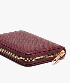 portefeuille femme zippe compact a motif texture rouge porte-monnaie et portefeuillesB762201_2