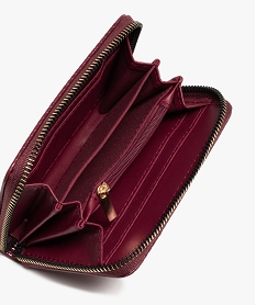 portefeuille femme zippe compact a motif texture rouge porte-monnaie et portefeuillesB762201_3