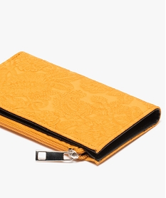 portefeuille femme avec motifs fleuris embosses jauneB762501_2
