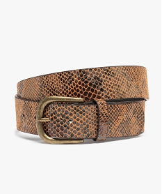 ceinture femme en matiere texturee avec boucle en metal vieilli brun autres accessoiresB762801_1