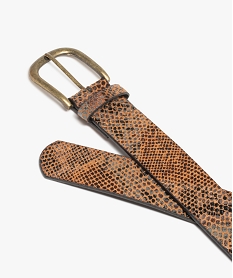 ceinture femme en matiere texturee avec boucle en metal vieilli brun autres accessoiresB762801_2