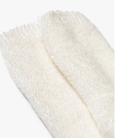 chaussettes en maille chenille douce et epaisse femme[missing] blanc chine chaussettesB774501_2