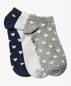 GEMO Chaussettes femme ultra courtes à cours et paillettes (lot de 3) Gris
