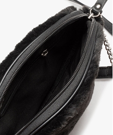 sac femme ovale en maille peluche noir sacs bandouliereB783801_4