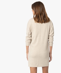 robe femme facon sweat avec surpiqures beige robesB786201_3