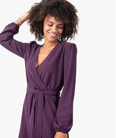 robe femme pailletee avec haut cache-cœur violet robesB787701_2