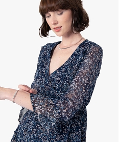 blouse femme a motifs fleuris et decollete cache-cour imprime blousesB809301_2