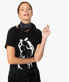 tee-shirt femme avec motif alice au pays des merveilles - disney noir t-shirts manches courtesB809601_2