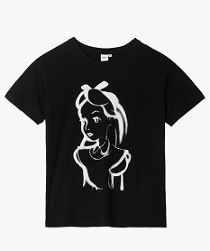 tee-shirt femme avec motif alice au pays des merveilles - disney noir t-shirts manches courtesB809601_4