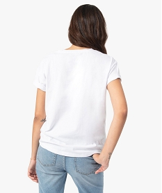 tee-shirt femme avec motif positif blanc t-shirts manches longuesB809701_3