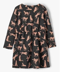 robe fille en maille a manches longues motif leopard gris robes et jupesB819901_3