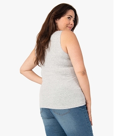 debardeur femme grande taille uni en coton extensible grisB867701_3