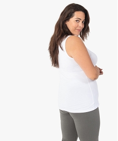 debardeur femme grande taille uni en coton extensible blanc standard debardeursB867801_3