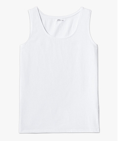 debardeur femme grande taille uni en coton extensible blanc standard debardeursB867801_4