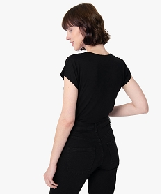 body femme coupe tee-shirt a manches courtes noir t-shirts manches courtesB894601_3