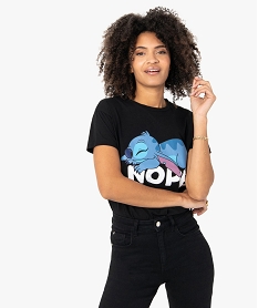 tee-shirt femme coupe ample - disney animals noir t-shirts manches courtesB898301_1