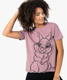 tee-shirt femme coupe ample - disney animals violet t-shirts manches courtesB898401_2