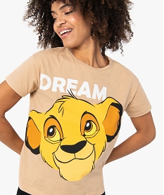 tee-shirt femme coupe ample - disney animals beige t-shirts manches courtesB898501_2