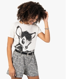 GEMO Tee-shirt femme coupe ample - Disney Animals Beige