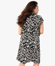 robe femme plissee a motif leopard et decollete cache-cour imprimeB898901_3