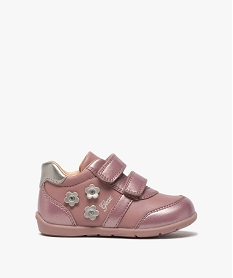 chaussures bebe fille a scratch decor fleurs - geox rose chaussures de parcB917001_1