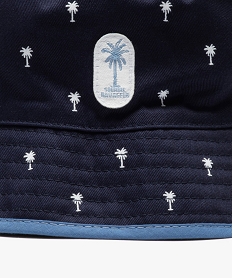 chapeau bebe garcon forme bob micro-motifs palmier bleuB921401_2