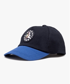 casquette bebe garcon bicolore a patch ourson - lulucastagnette bleu accessoiresB921801_1