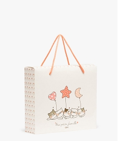 GEMO Boite cadeau enfant avec motifs chats Blanc