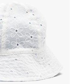 chapeau bebe fille forme bob reversible avec elastique de maintien integre blanc accessoiresB922701_3