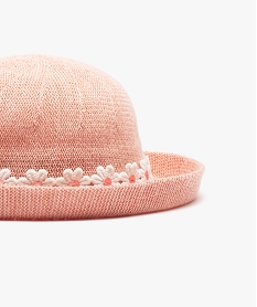 chapeau bebe fille forme cloche avec bande fleurie rose accessoiresB922801_2