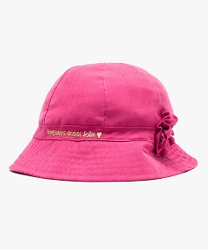 chapeau bebe fille forme bob avec elastique de maintien integre rose vifB923001_1