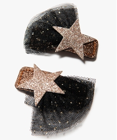 GEMO Pinces à cheveux fille avec tulle et étoiles pailletées (lot de 2) Noir