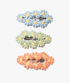 pinces a cheveux fille avec motif fleurs en tissu (lot de 3) multicoloreB934101_1