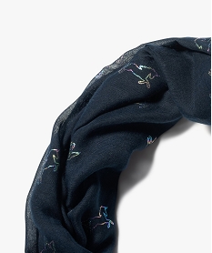 foulard fille forme snood motif licornes irisees bleuB941801_2