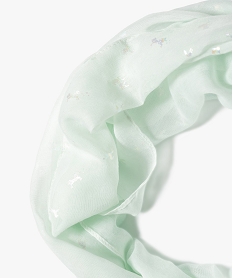 foulard fille forme snood avec micro motifs licornes bleuB941901_2