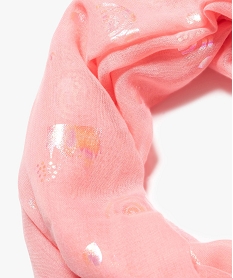 foulard fille forme snood avec motifs irises rose foulards echarpes et gantsB942001_2