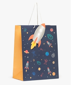GEMO Sac cadeau enfant avec motifs de lespace Bleu
