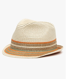 chapeau fille trilby a rayures beigeB946001_1