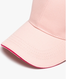 casquette femme en toile avec biais contrastant sur la visiere rose autres accessoiresB953701_2