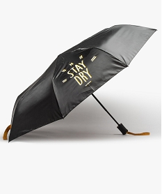 GEMO Parapluie pliant avec message Noir