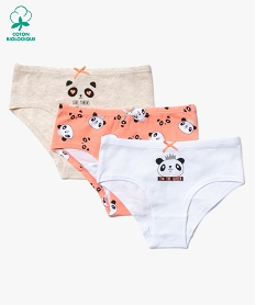 GEMO Shorties fille à motifs pandas (lot de 3) Multicolore