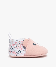 chaussons de naissance bebe fille ourson fleuri rose chaussures de naissanceB977701_1