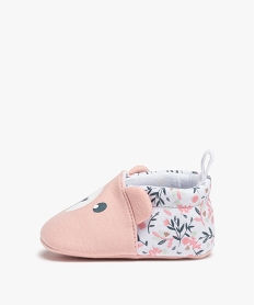 chaussons de naissance bebe fille ourson fleuri roseB977701_3