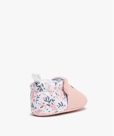 chaussons de naissance bebe fille ourson fleuri rose chaussures de naissanceB977701_4