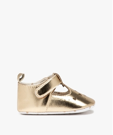 GEMO Chaussons de naissance bébé fille babies métallisées dore