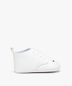 chaussons de naissance bebe garcon unis blanc chaussures de naissanceB978601_1