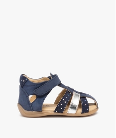 GEMO Sandales bébé fille dessus cuir à contrefort fermé – NA! Bleu