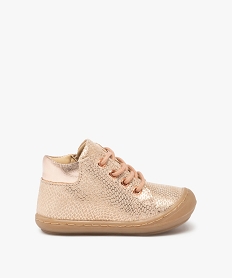GEMO Bottillons premiers pas bébé fille dessus cuir – NA! beige standard