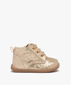 GEMO Bottillons premiers pas bébé fille en cuir imprimé beige standard